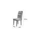 Ver imagem 5 de Mesa Clarice 120 Tp MDF Vidro/Canto Reto 4 Cad Valentina Yescasa Off White/Veludo Capuccino/Imbuia