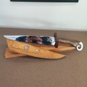 Ver imagem 6 de Faca Rabo de Galo 10' Artesanal Churrasco Full Tang Cabo Imbuia Aço Inox 420C