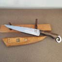 Ver imagem 2 de Faca Rabo de Galo 10' Artesanal Churrasco Full Tang Cabo Imbuia Aço Inox 420C