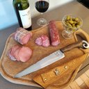 Ver imagem 7 de Faca Rabo de Galo 10' Artesanal Churrasco Full Tang Cabo Imbuia Aço Inox 420C