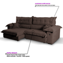 Ver imagem 6 de Sofá Retrátil e Reclinável 3 Lugares 240cm Boucle Ravena