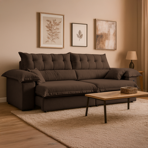 Sofá Retrátil e Reclinável 3 Lugares 240cm Boucle Ravena
