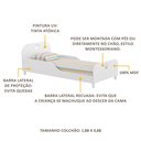 Ver imagem 4 de Cama Solteiro com Colchão Incluso 88 x 188 cm 100% MDF Realeza Multimóveis FG2320 Branco
