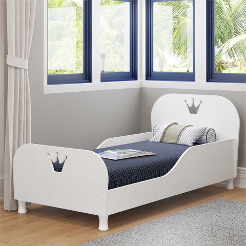 Cama Solteiro com Colchão Incluso 88 x 188 cm 100% MDF Realeza Multimóveis FG2320 Branco
