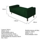 Ver imagem 5 de Recamier Baú Félix Solteiro 140 cm Suede - Doce Sonho Móveis ML/R1/FELIX/140/B/S Verde