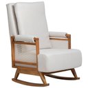 Ver imagem 1 de Poltrona de Amamentação com Balanço Base Nina Líria D02 Linho Off White B-410 - Lyam Decor