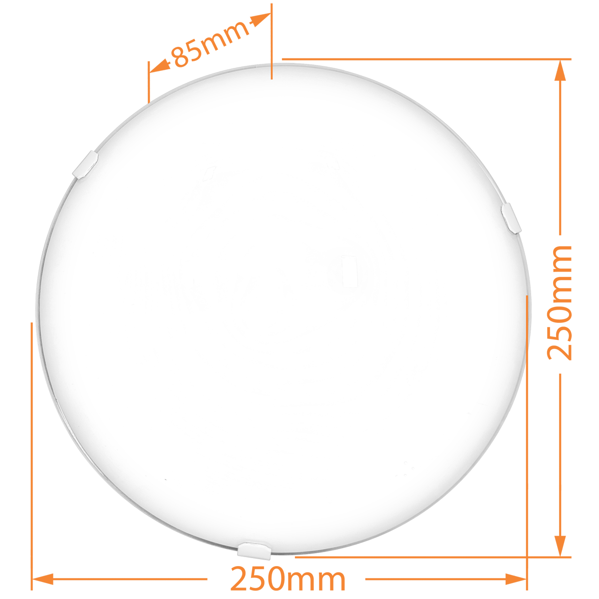 Plafon Moderno Solaris Vidro Curvo Tema Cine 360 250mm - 2