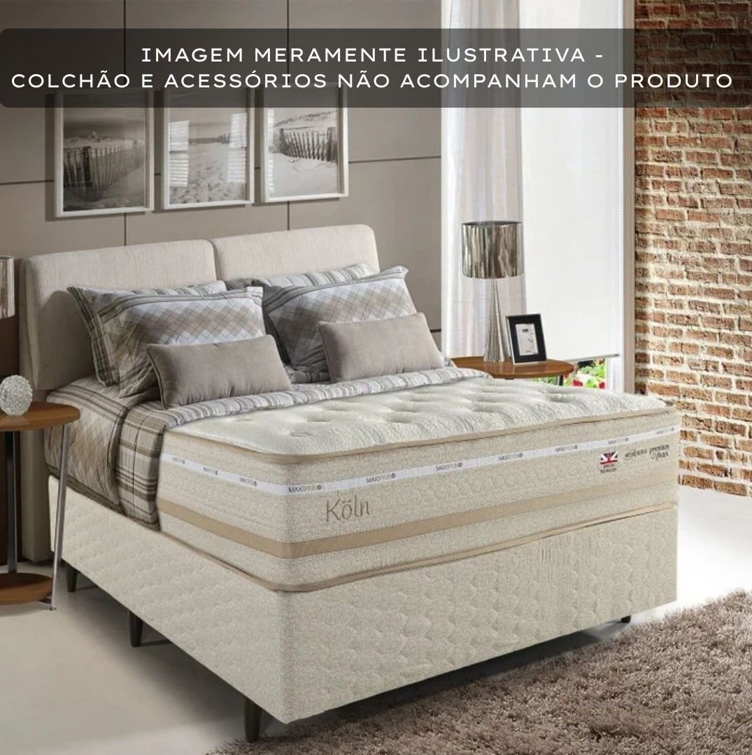 Base Box Casal 138x188x28cm Favo Bege Herval | MadeiraMadeira