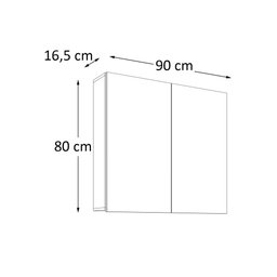 Espelheira de Banheiro Nature Estilare - 90cm Branco - 2