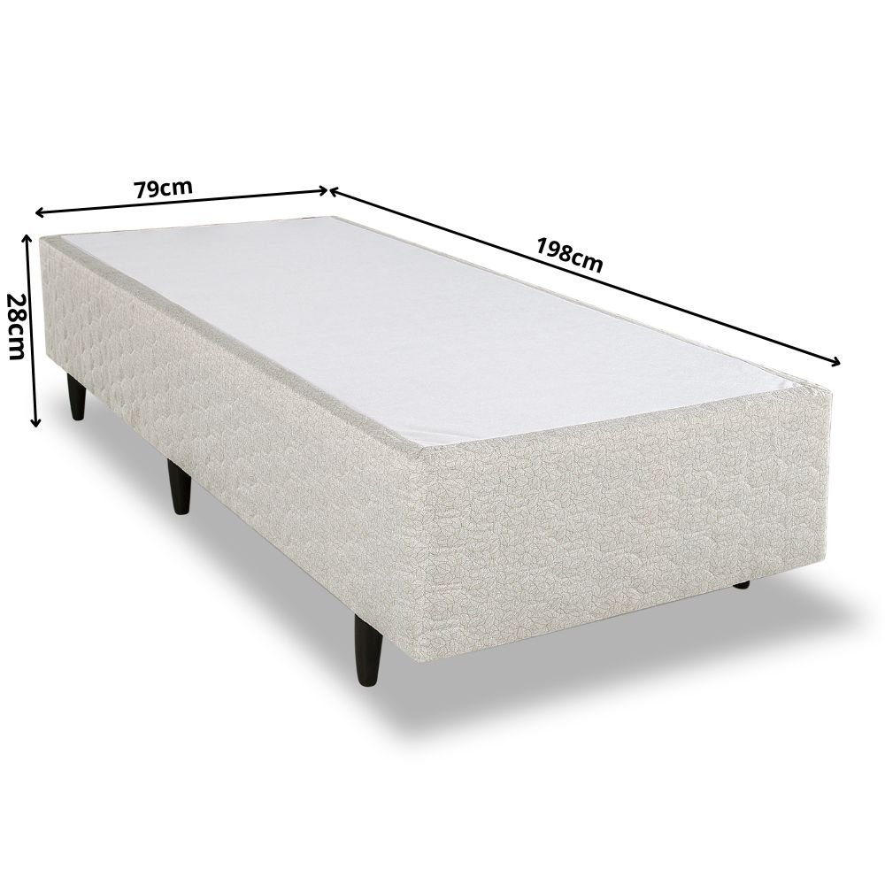 Base Box Solteiro Bipartido 79x198x28cm Favo Bege Herval - 2