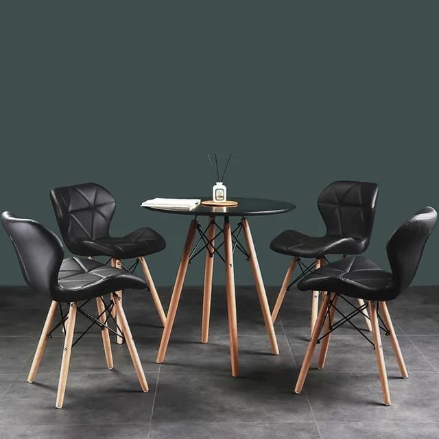 Cadeira de Jantar Charles Eames Eiffel Slim Estofada Cinza - 8