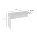 Ver imagem 3 de Mesa Auxiliar Lateral para Escrivaninha Retangular Industrial MDF 120cm Smart Yescasa Branco