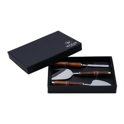 Jogo de 3 Peças para Queijo Wolff Cabo de Bambu de Aço Inox - 4