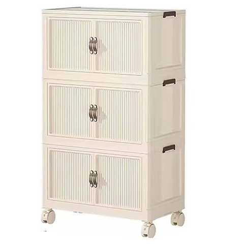 Armario Dobravel Empilhavel 3 Andares Multiuso Cozinha Lavanderia Casa Sala Quarto Organizaçao