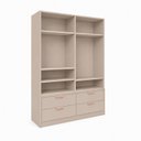 Ver imagem 4 de Armário para Quarto Infantil 4 Portas e 4 Gavetas Theo Bege/Areia/Rose
