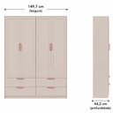 Ver imagem 5 de Armário para Quarto Infantil 4 Portas e 4 Gavetas Theo Bege/Areia/Rose