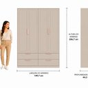 Ver imagem 3 de Armário para Quarto Infantil 4 Portas e 4 Gavetas Theo Bege/Areia/Rose