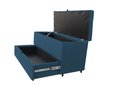 Ver imagem 1 de Recamier Puff Baú Sapateira e Gaveta 90 Cm para Cama de Solteiro - Azul Aço