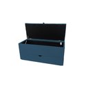 Ver imagem 2 de Recamier Puff Baú Sapateira e Gaveta 90 Cm para Cama de Solteiro - Azul Aço