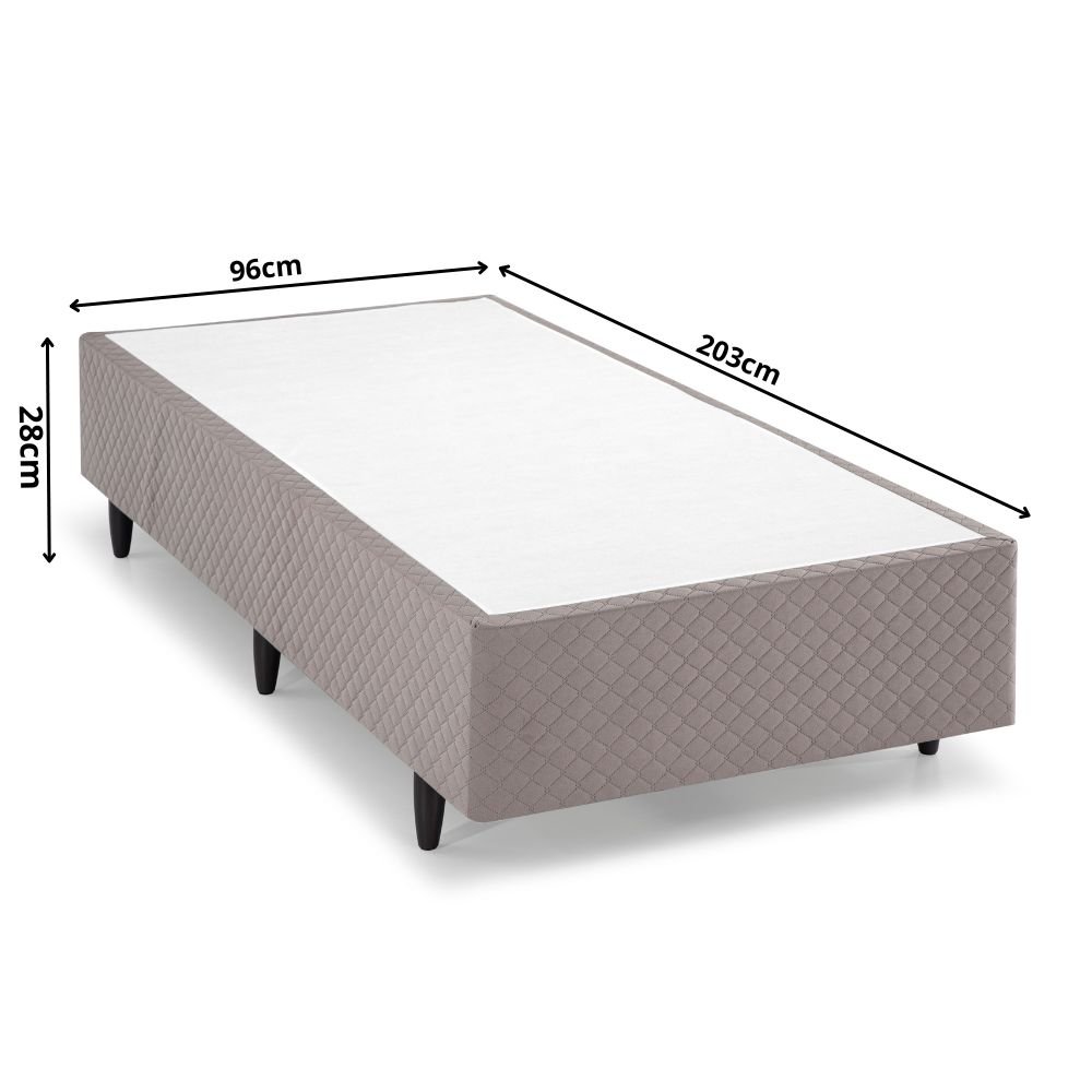 Base Box Solteiro 96x203x28cm Idea Bege Herval - 6