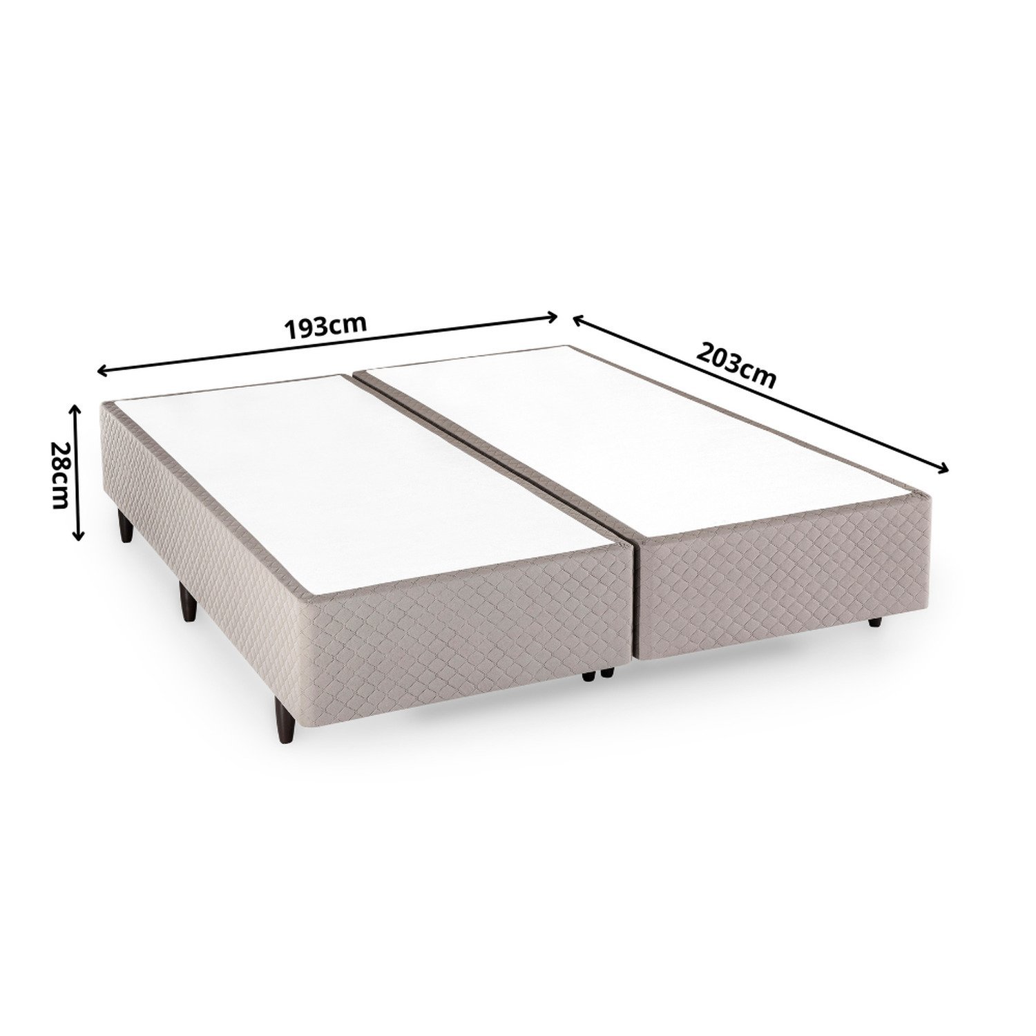 Base Box Solteiro 96x203x28cm Idea Bege Herval - 3