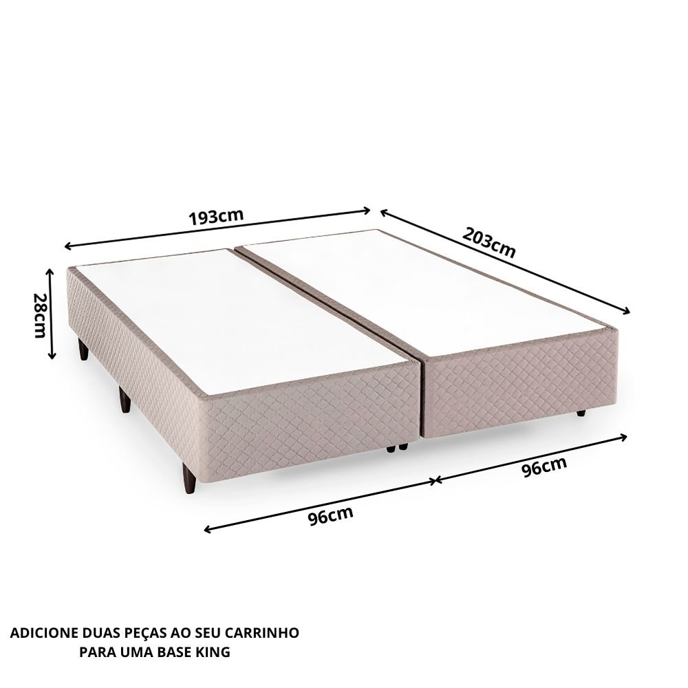 Base Box Solteiro 96x203x28cm Idea Bege Herval - 7