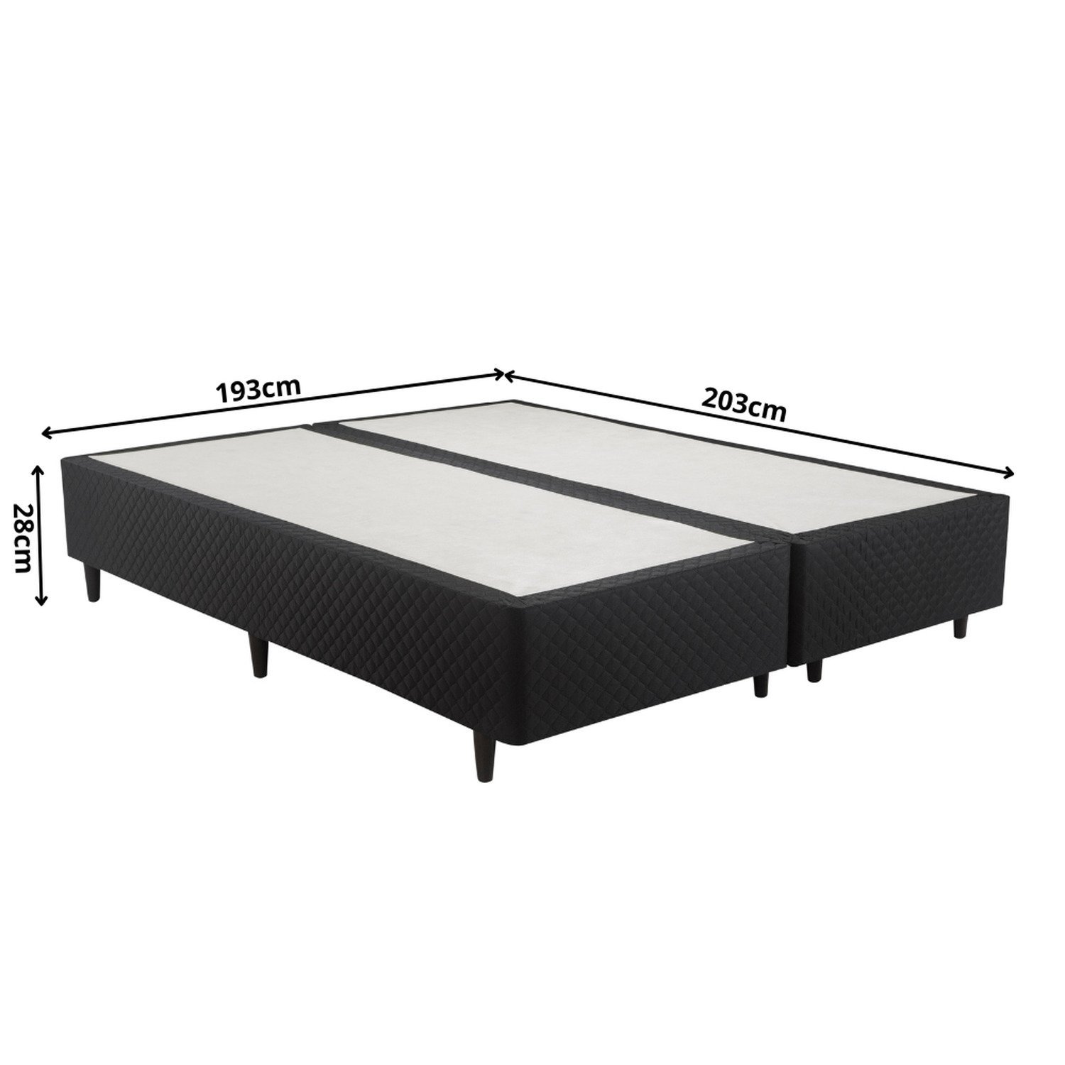 Base Box Solteiro 96x203x28cm Idea Preto Herval - 2