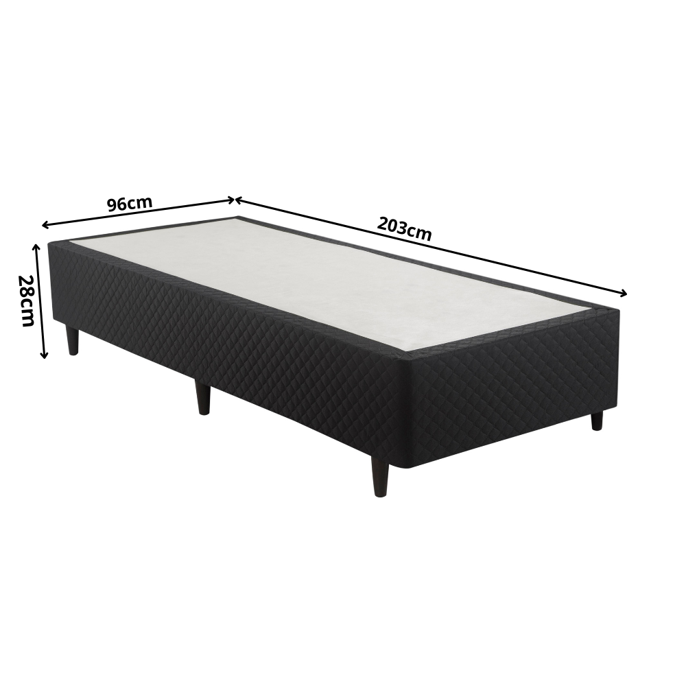 Base Box Solteiro 96x203x28cm Idea Preto Herval - 2