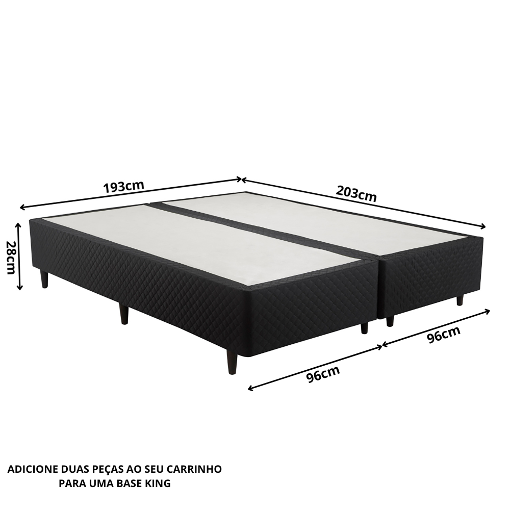 Base Box Solteiro 96x203x28cm Idea Preto Herval - 7