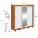 Ver imagem 3 de Guarda Roupa Casal 3 Pts com Espelho e Pés Atlas Amêndoa/branco/amêndoa
