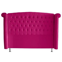 Cabeceira de Cama Box Toquio King 195 Cm Suede Rosa Pink Ec Móveis - 1