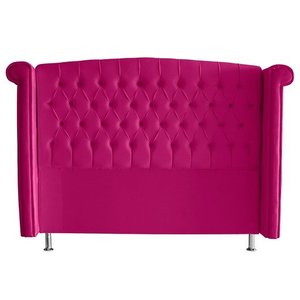 Cabeceira de Cama Box Toquio King 195 Cm Suede Rosa Pink Ec Móveis