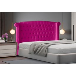 Cabeceira de Cama Box Toquio King 195 Cm Suede Rosa Pink Ec Móveis - 2