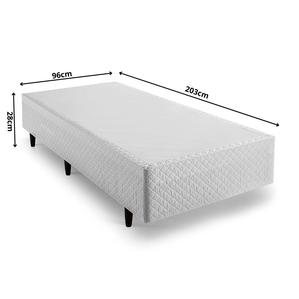 Base Box Solteiro 96x203x28cm Idea Branco Herval - 3