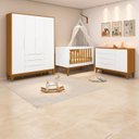 Ver imagem 2 de Jogo de Quarto Classic Elfe Sapateira Branco Fosco com Savana - Moveisaqui