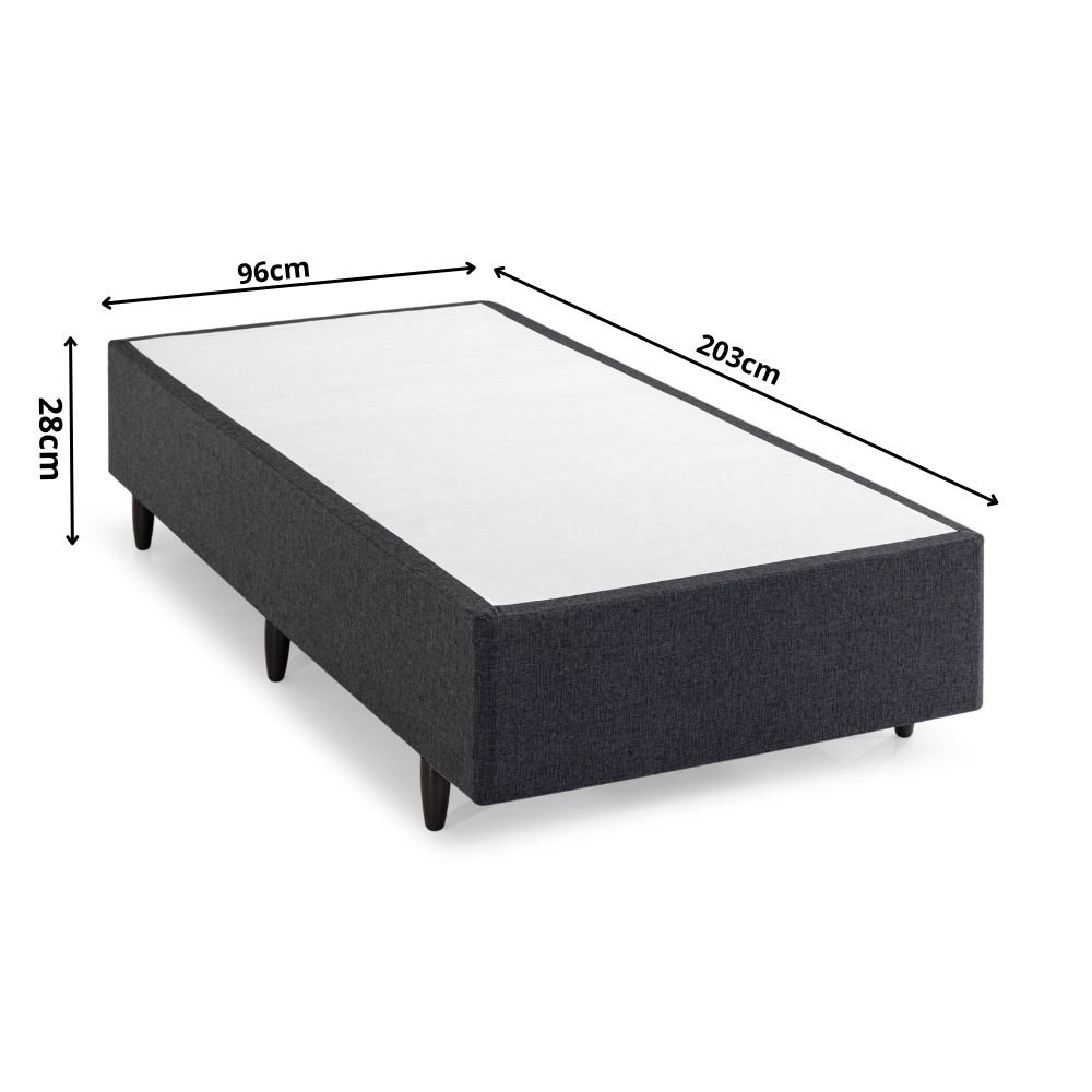 Base Box Solteiro 96x203x28cm Meditare Preto Herval - 2