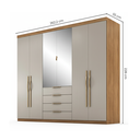 Ver imagem 5 de Guarda-Roupa Casal 6P Giardino Marrom/Amêndola Touch/Nude Prime Tx