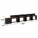 Ver imagem 6 de Conjunto de Escritório Smart 3 Livreiro 1 Buffet e 4 Mesas 90cm - Preto e Cedro