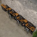 Ver imagem 1 de Conjunto de Escritório Smart 3 Livreiro 1 Buffet e 4 Mesas 90cm - Preto e Cedro