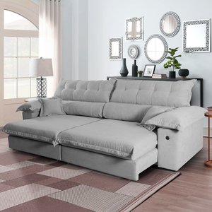 Sofá Retratil Reclinavel 3 Lugares 240cm Boucle Ravena