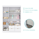 Ver imagem 4 de Guarda-Roupa Infantil 100% MDF 3 Portas e 4 Gavetas Ayla Branco