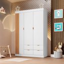Ver imagem 7 de Guarda-Roupa Infantil 100% MDF 3 Portas e 4 Gavetas Ayla Branco