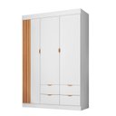 Ver imagem 2 de Guarda-Roupa Infantil 100% MDF 3 Portas e 4 Gavetas Ayla Branco