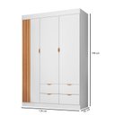 Ver imagem 3 de Guarda-Roupa Infantil 100% MDF 3 Portas e 4 Gavetas Ayla Branco
