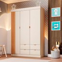 Ver imagem 7 de Guarda-Roupa Infantil 100% MDF 3 Portas e 4 Gavetas Ayla Off White