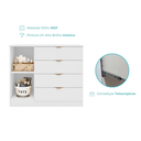 Ver imagem 4 de Cômoda Infantil 100% MDF 4 Gavetas 1 Porta Ripado Ayla Branco