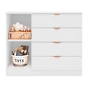 Ver imagem 6 de Cômoda Infantil 100% MDF 4 Gavetas 1 Porta Ripado Ayla Branco