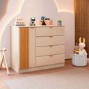 Ver imagem 1 de Cômoda de Bebê Infantil 1 Porta 4 Gavetas 100% MDF Ayla