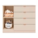 Ver imagem 6 de  906157	Cômoda Infantil 100% MDF 4 Gavetas 1 Porta Ripado Ayla Off White