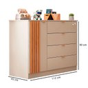 Ver imagem 3 de 906157 Cômoda Infantil 100% MDF 4 Gavetas 1 Porta Ripado Ayla Off White